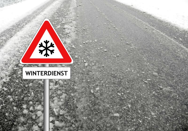 Snow Warning Sign Winter Weather Stock Photo Image of tire, danger