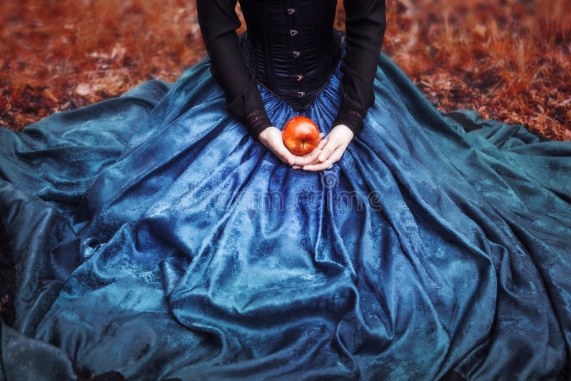 Snow White princess with the famous red apple