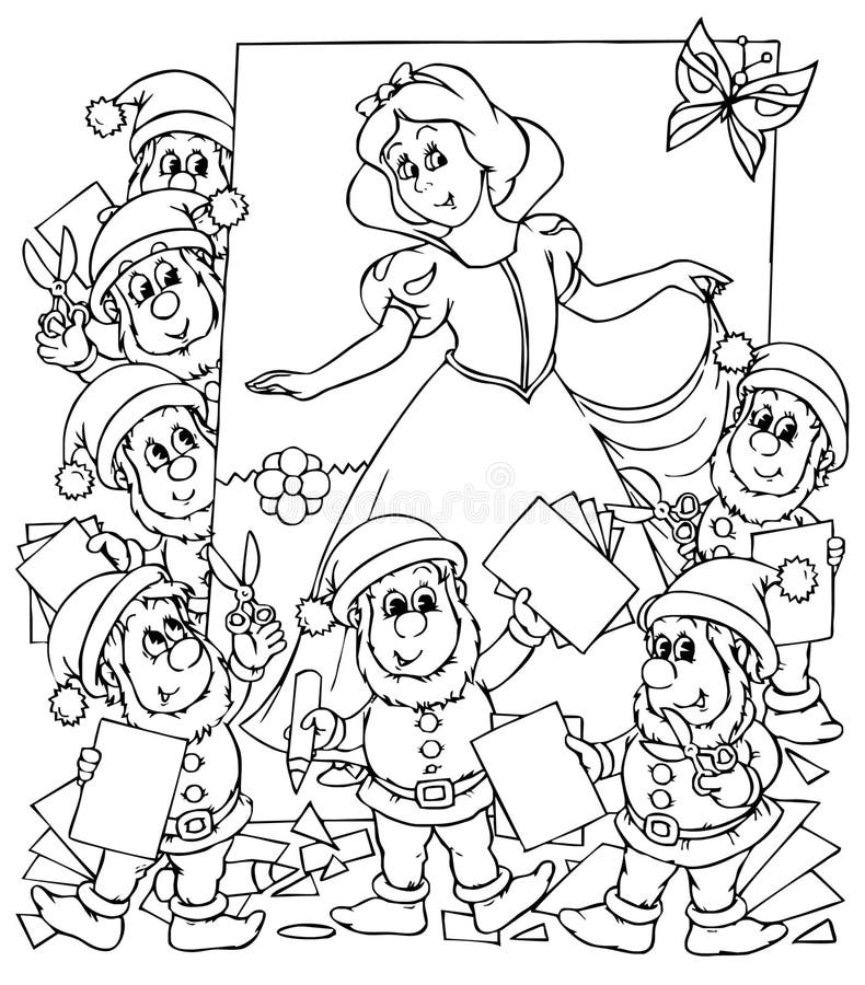 Snow White And Seven Dwarfs Stock Illustration Illustration Of Friends Fairy