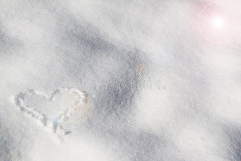Snow. White snow. Heart on the white snow. Winter background. stock photography Snow. White snow. Heart on the white snow. Winter background. stock photography