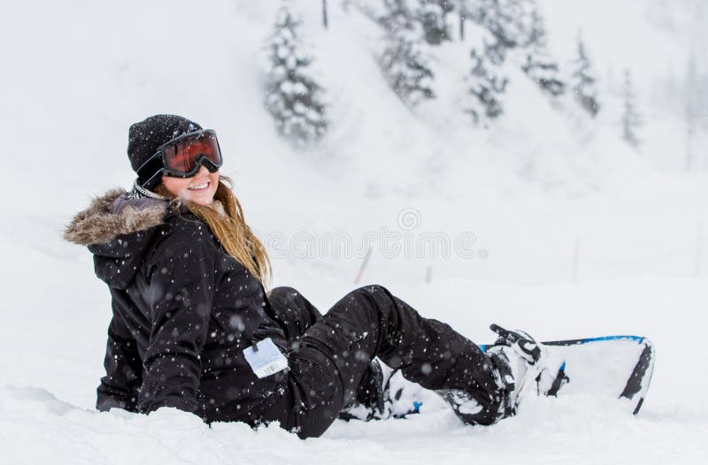 Snowboard della ragazza fotografia stock Snowboard della ragazza fotografia stock
