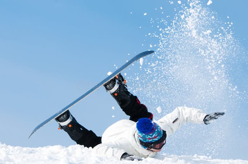 Snowboard extreme falling