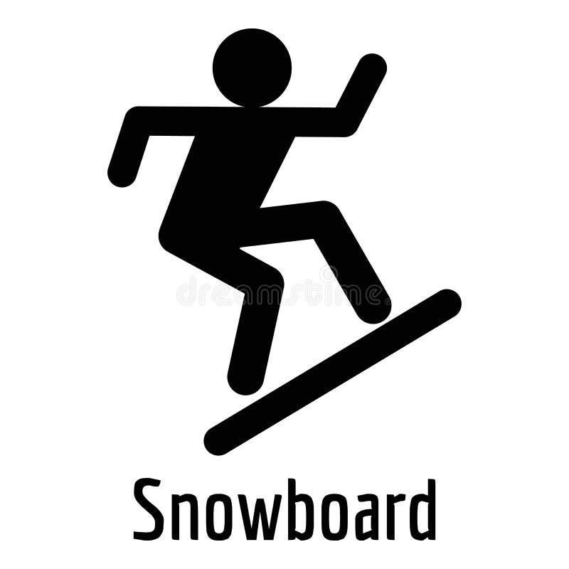 Snowboard Icon, Simple Style. Stock Vector Illustration of motion