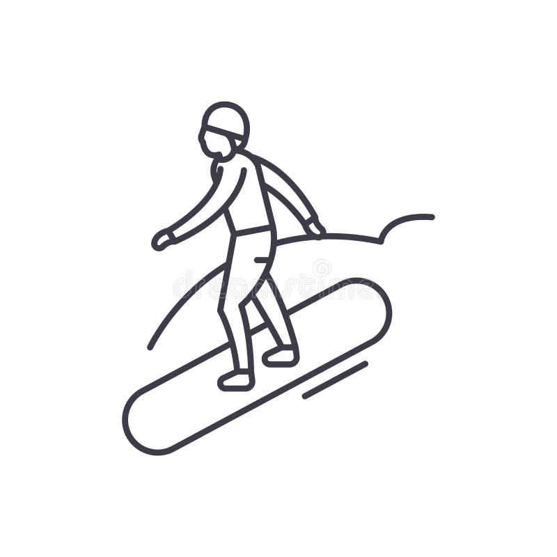 drempel Stemmen cultuur Snowboard Line Icon Concept. Snowboard Vector Linear Illustration, Symbol,  Sign Stock Vector - Illustration of accessories, equipment: 132544372