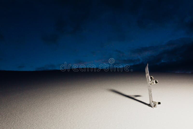 Powder Texture and Snowboard at Sunset Stock Photo Image of piste