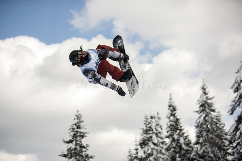 Snowboarder foto de stock