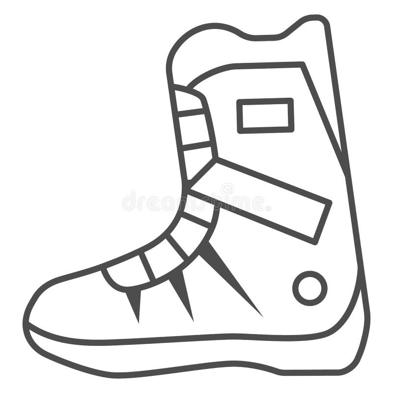 Ski Boot Thin Line Icon. Boots on Buckle Vector Illustration Isolated ...