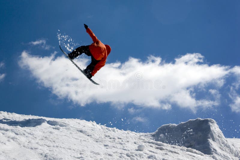 Big snowboard jump stock photo. Image of single, person 8198572