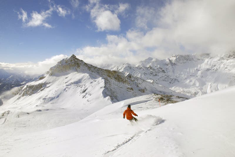 Snowboarder on a mountain background