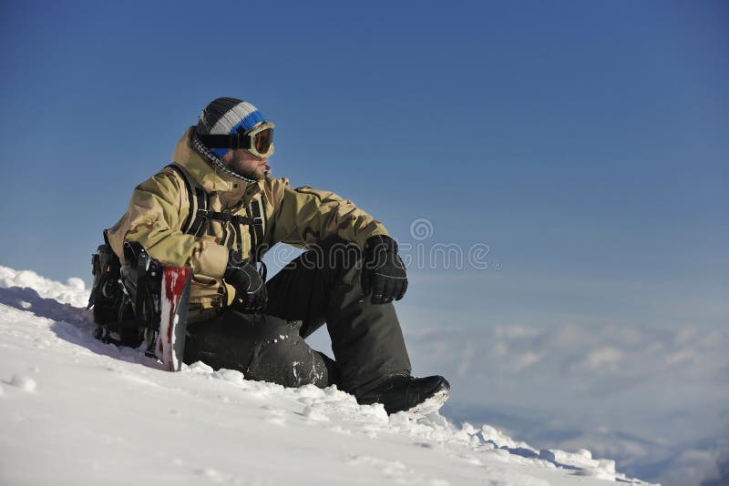 Snowboarder portrait royalty free stock image