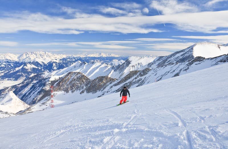 Snowboarder. Ski Resort of Kaprun, Austria Editorial Stock Image ...