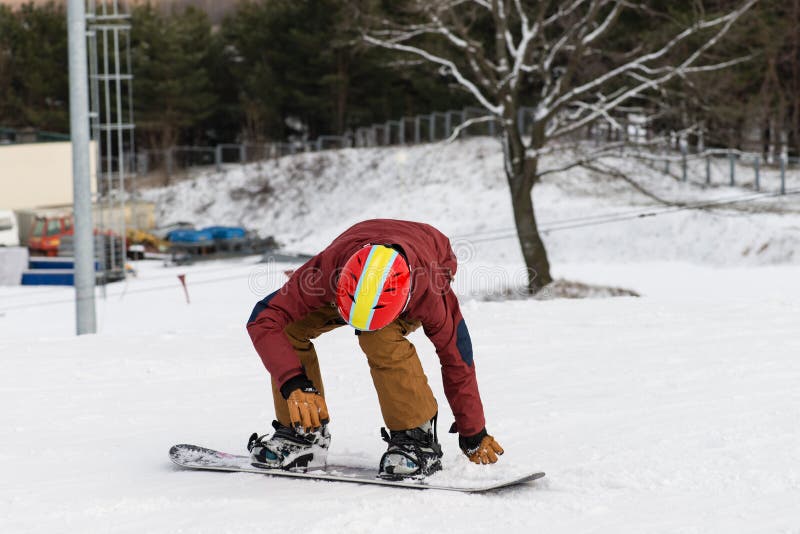 Snowboarding with mountains stock photo Snowboarding with mountains stock photo