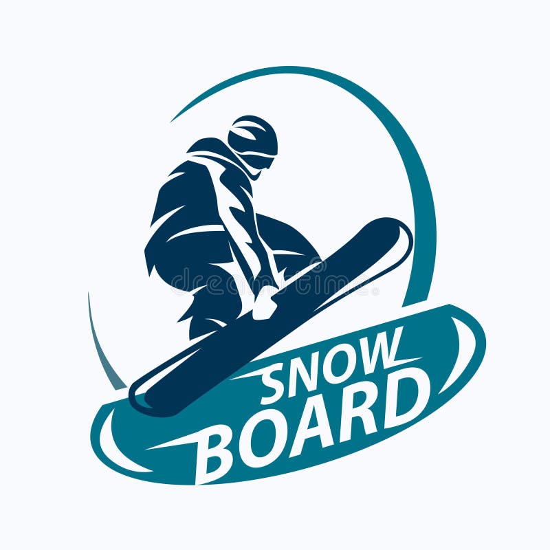 Snowboarding Stylized Symbol, Vector Silhouette, Logo or Emblem ...