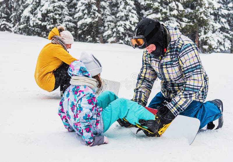 Snowboarding with the whole family