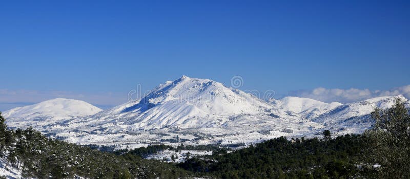 View of the north of Alicante snowed. View of the north of Alicante snowed.