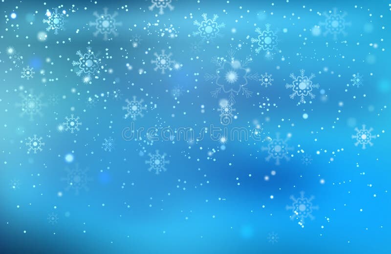 Beautiful Blue Abstract Snowfall Christmas Background. Flying Snow Flakes  and Stars on Winter Blue Background. Stock Illustration - Illustration of  healthy, flakes: 205258704