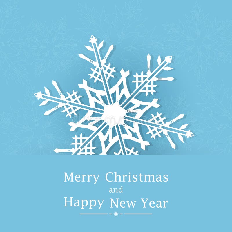 Snowflake Christmas background. Greeting card or invitation.
