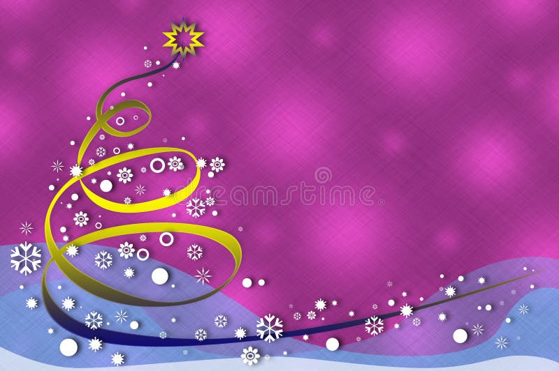 Snowflake christmas tree on abstract background