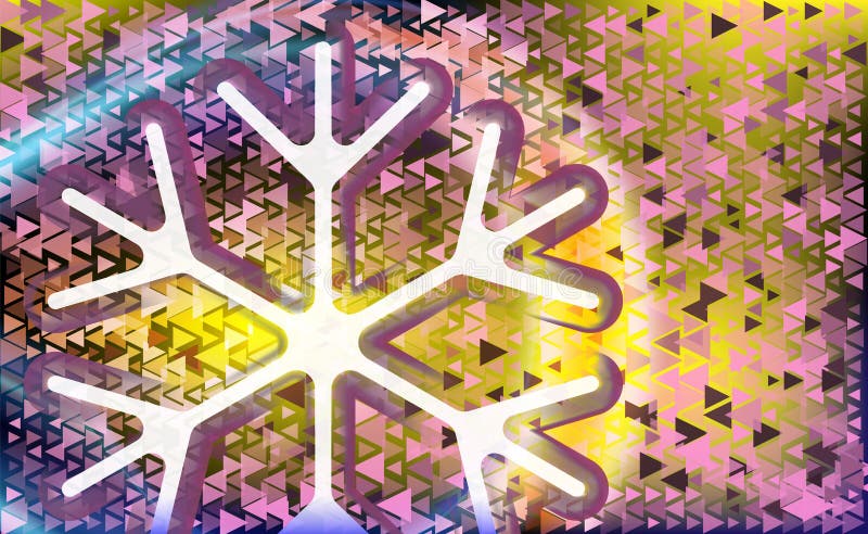 Snowflake on a dark Pink abstract background with different triangle white and violet. Christmas vector backdrop. Card or stock photo Snowflake on a dark Pink abstract background with different triangle white and violet. Christmas vector backdrop. Card or stock photo