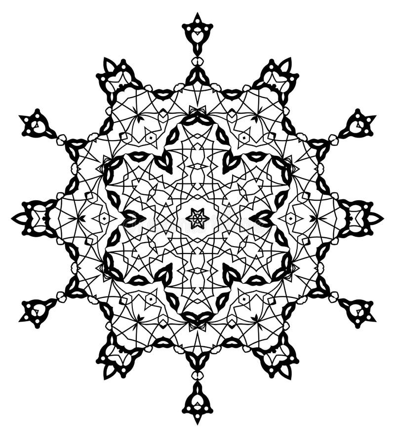 Download Decorative Snowflake, Mandala. Stock Vector - Illustration ...
