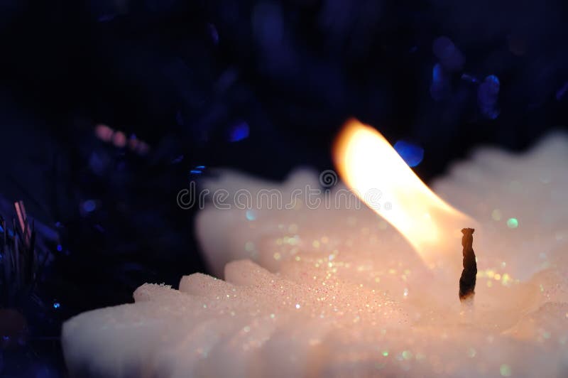 Snowflake-shaped candle.