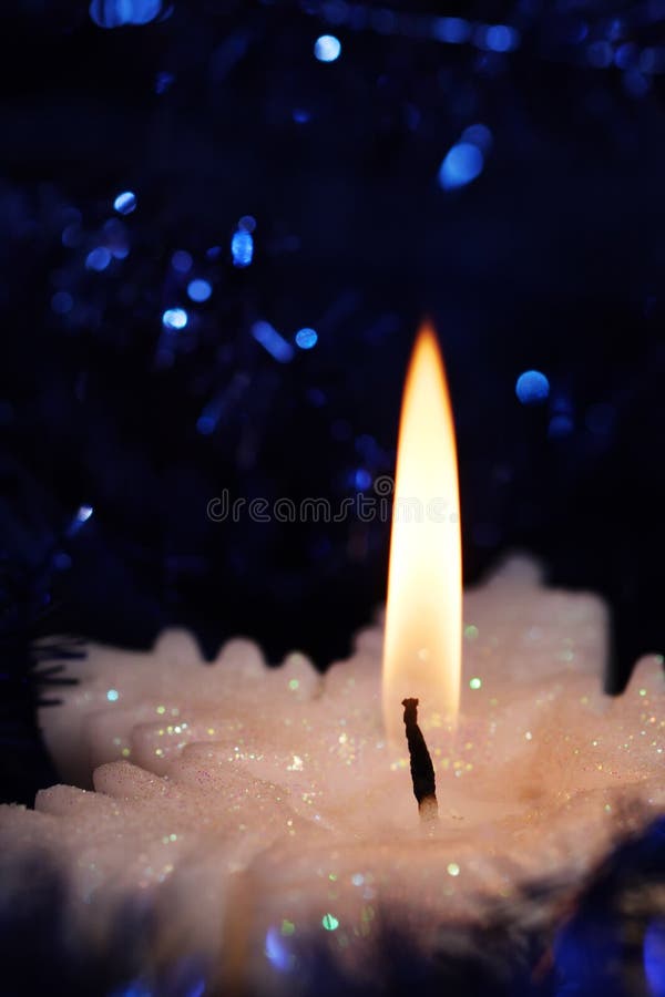 Snowflake-shaped candle.