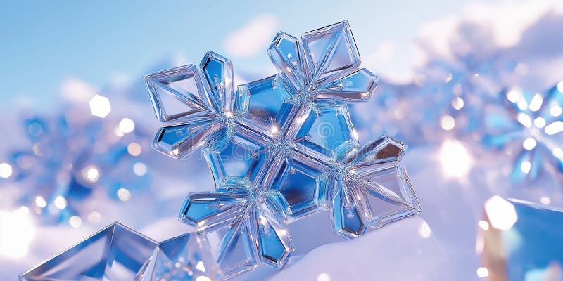Snowflake is Shown in a Blue and White Color Scheme Stock Illustration ...