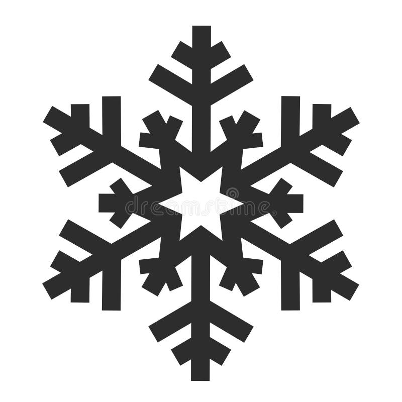 Snowflake silhouette vector icon royalty free illustration
