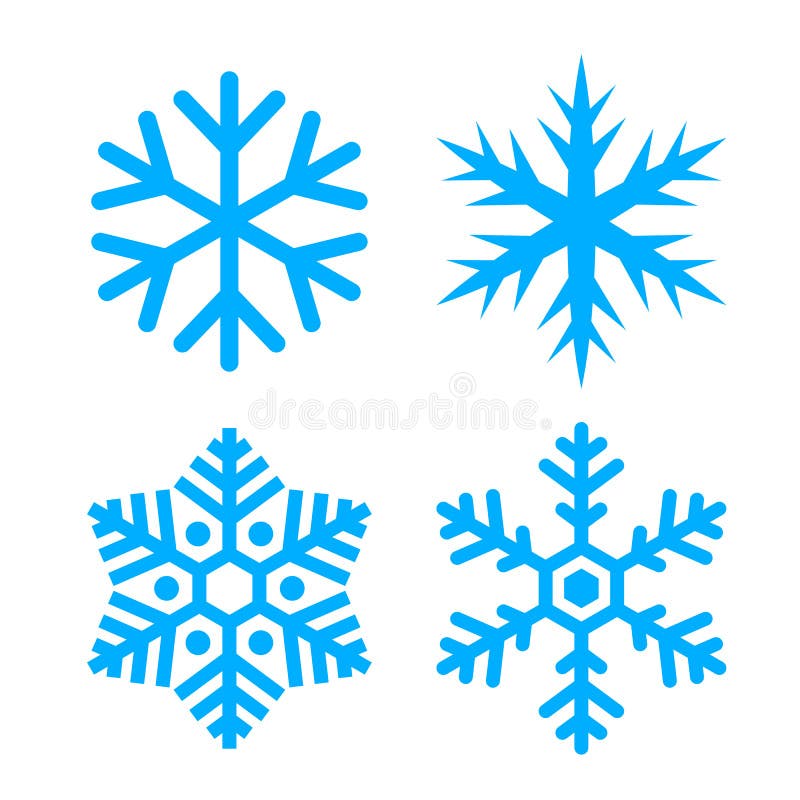 Snowflake silhouette vector icon set royalty free illustration
