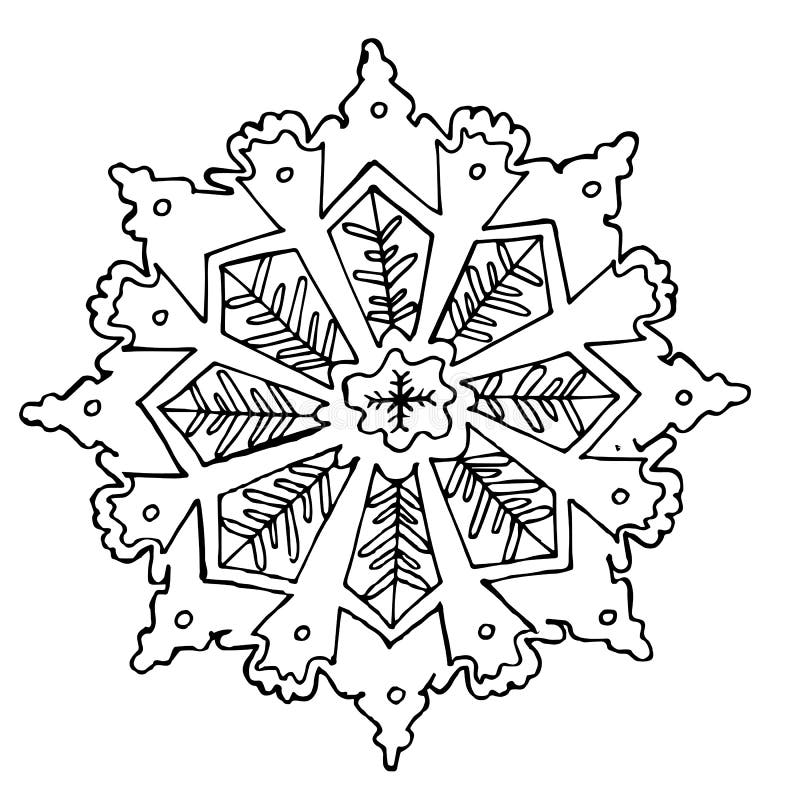  Snowflake sketch stock illustration. Illustration of abstract - 43418842