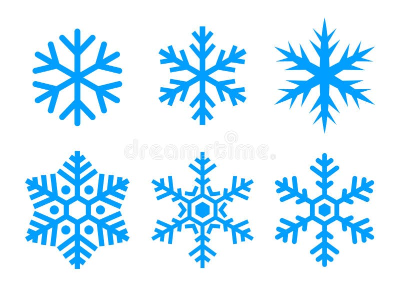 Snowflake vector icon set stock illustration