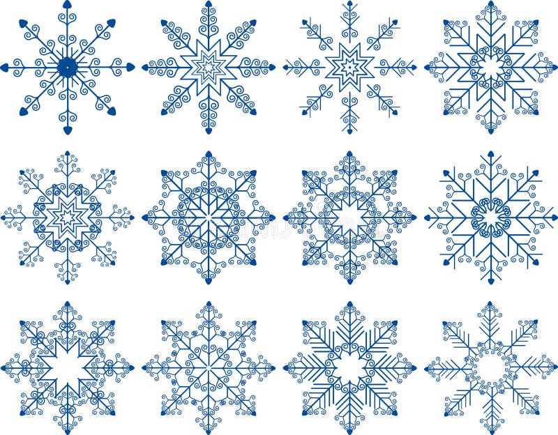 Snowflake Vector Set vector illustration