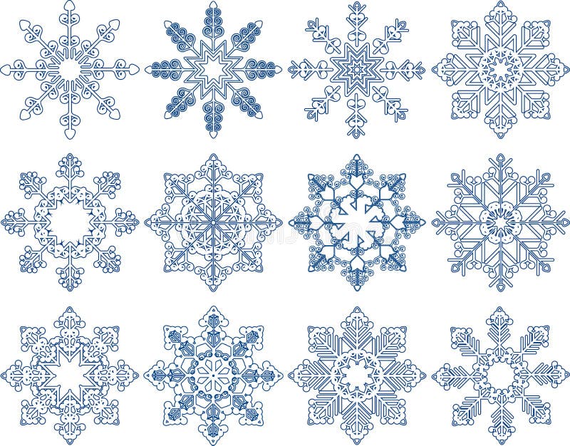 Snowflake Vector Set stock illustration