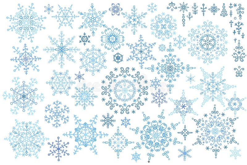 Snowflake winter set. Vector doodles vector illustration