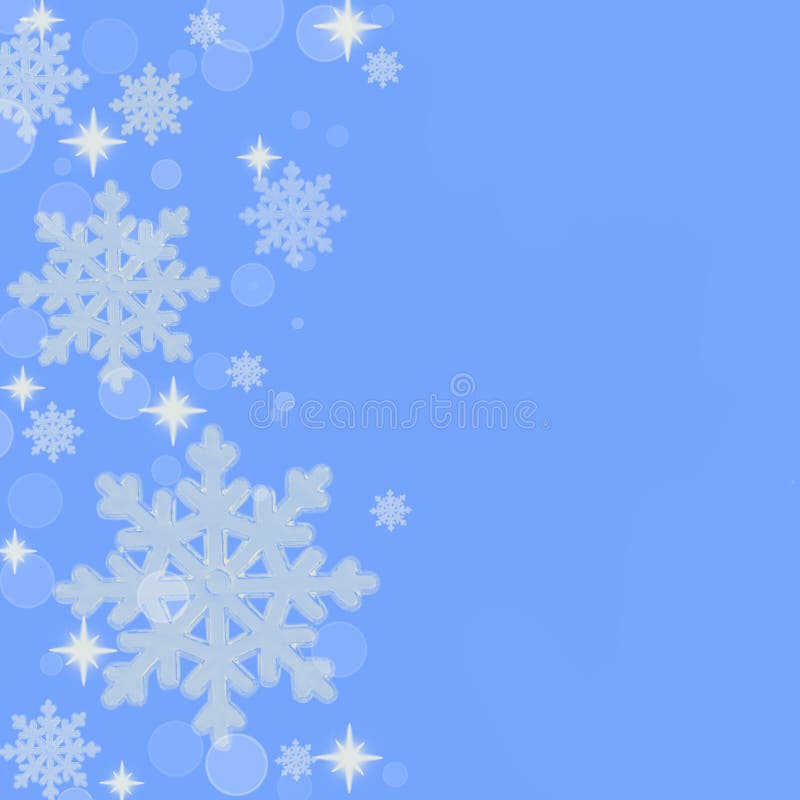 Snowflakes Border on Blue Background Stock Illustration - Illustration ...