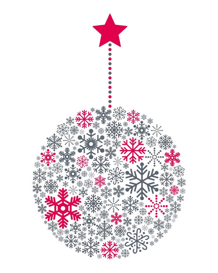 Snowflakes Christmas Ball royalty free illustration