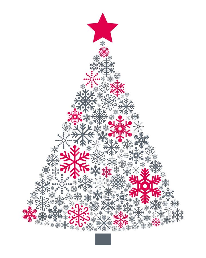 Snowflakes Christmas Tree royalty free illustration