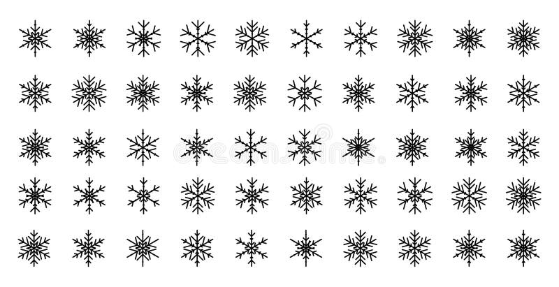 Snowflakes ikon. Enkelt piktogram för snöflinga. disposition av mininalistisk, enkel xmas-ikonuppsättning med tunn frost. för vektor illustrationer