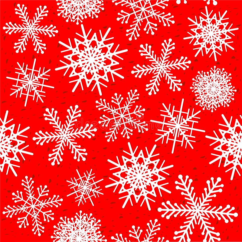 Snowflakes Seamless Pattern in Red Stock Vector - Illustration of ...