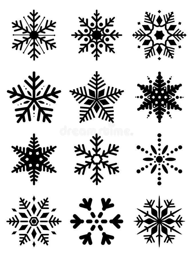 Snowflakes συλλογή απεικόνιση αποθεμάτων Snowflakes συλλογή απεικόνιση αποθεμάτων
