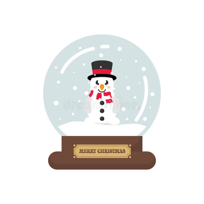 Snowglobe рождества шаржа милое с снеговиком бесплатная иллюстрация