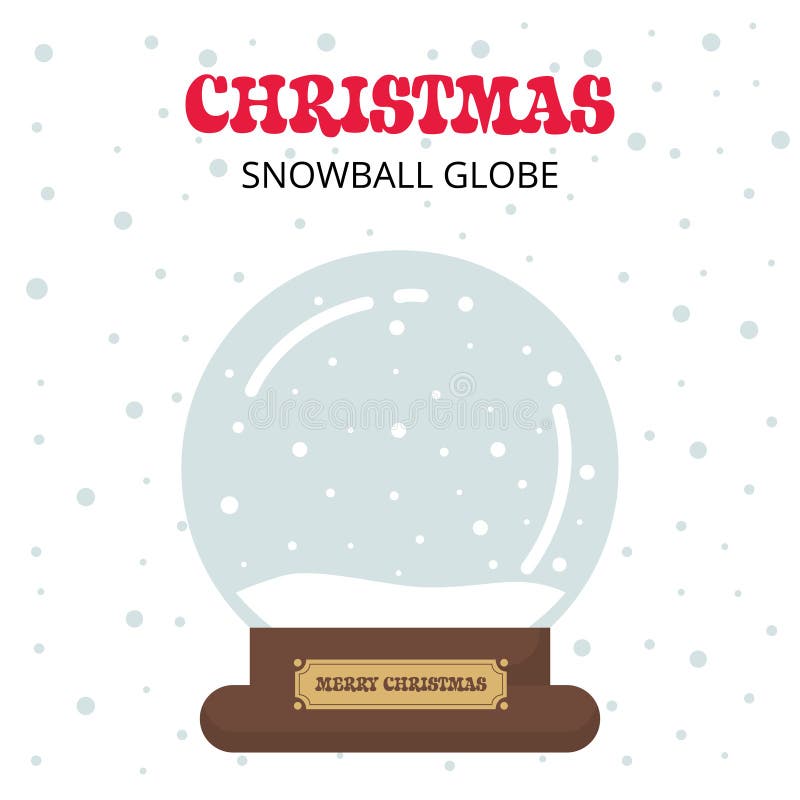 Snowglobe рождества шаржа милое с текстом на белой предпосылке иллюстрация штока
