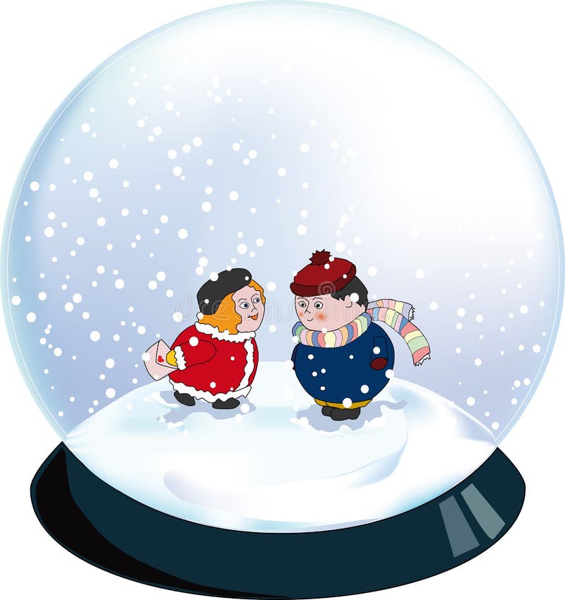 snowglobevalentin stock illustrationer snowglobevalentin stock illustrationer