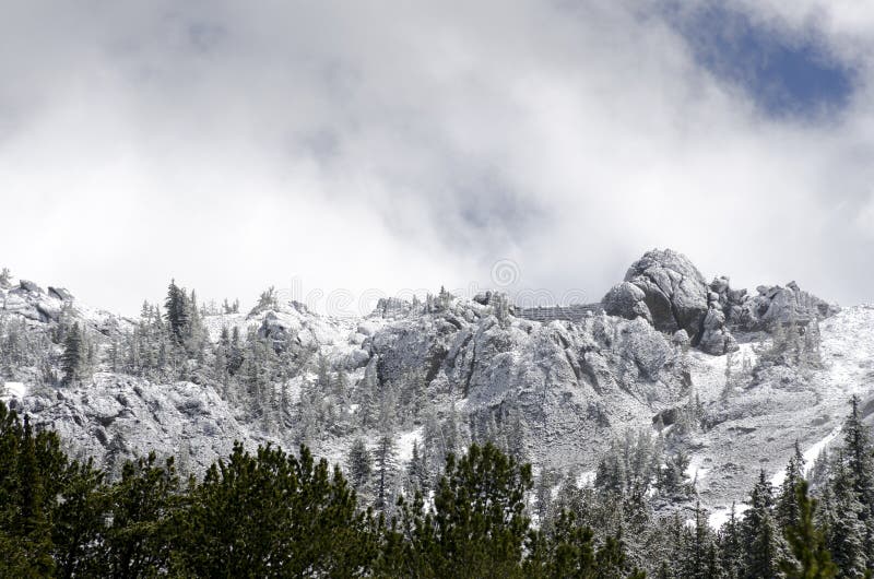 Snowing mountains in Yellowstone