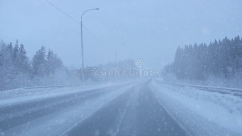 Snowing on the road