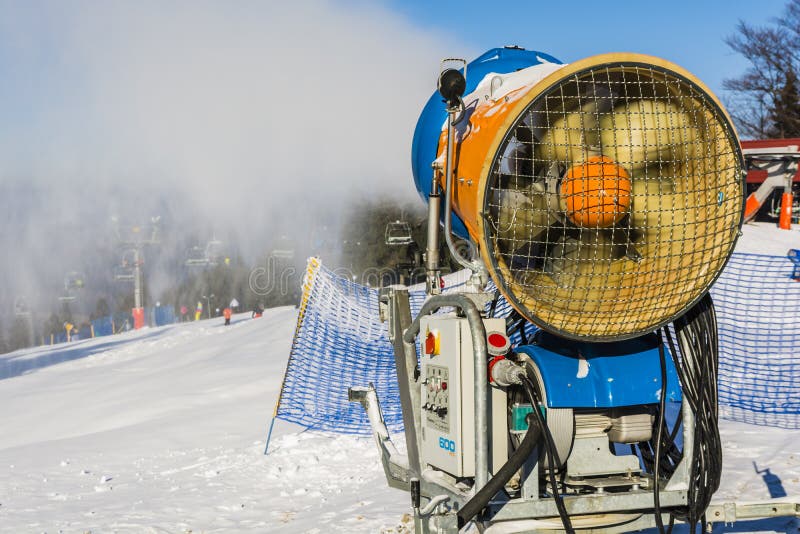 Snowmaking (snow Gun, Snow Cannon). Editorial Stock Photo - Image of cold,  cannon: 64803988