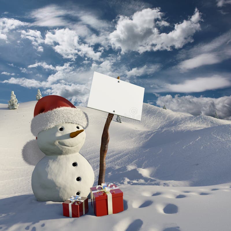 Snowman at Christmas stock illustration. Illustration of celebration ...