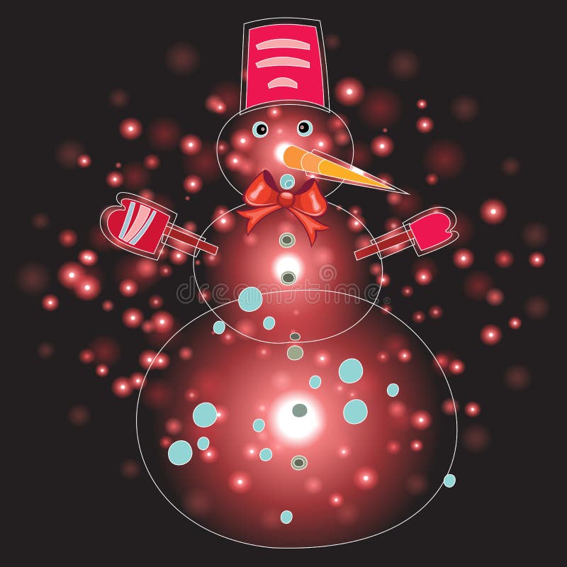 Snowman with Christmas background and greeting card vector