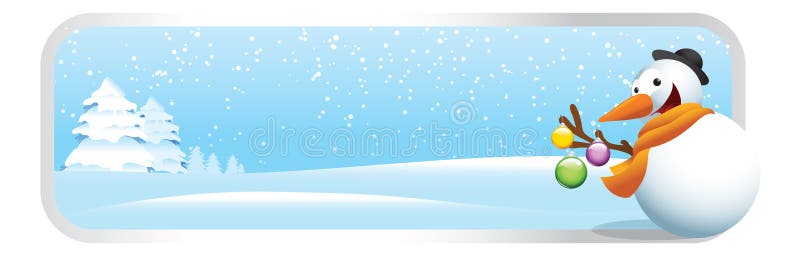 Snowman Christmas Cartoon Banner stock illustration Snowman Christmas Cartoon Banner stock illustration
