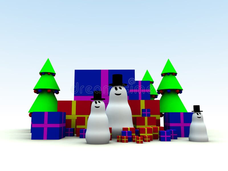 Snowman and Christmas Presents 8